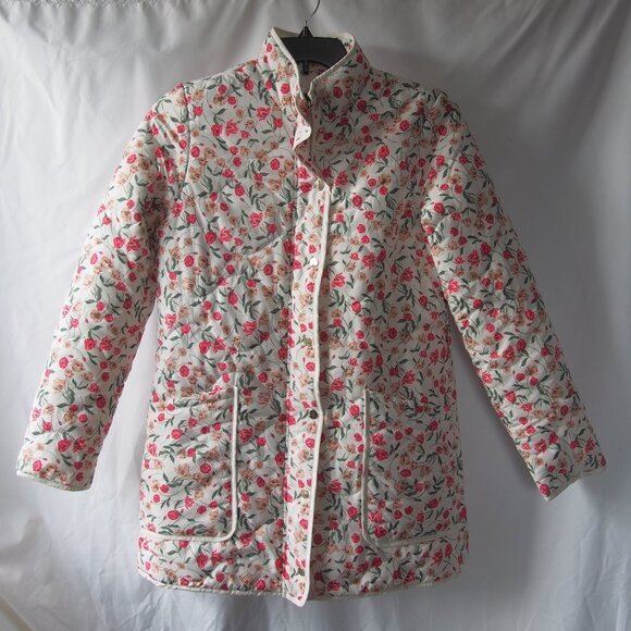 Draper James Floral Quilted Puffer Un-Belted Full Zip Coat Size S -project as is - Picture 2 of 16